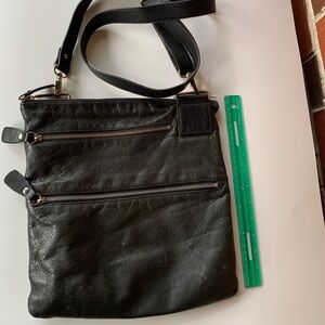 Margot black leather crossbody
